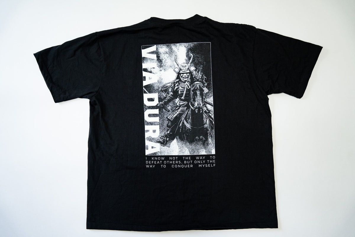 Samurai Tee in Black, back print